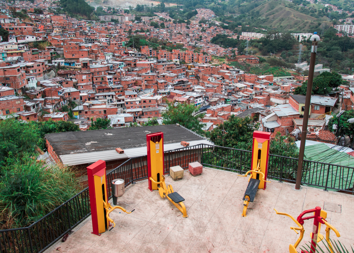 Exercise station in Comuna 13, Medellin